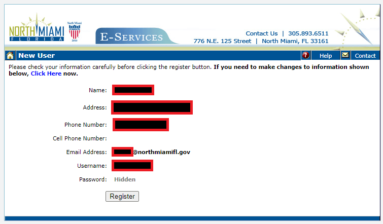 new users form validation