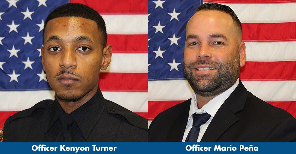 Officer of the month of April - Officer Turner and Officer Peña